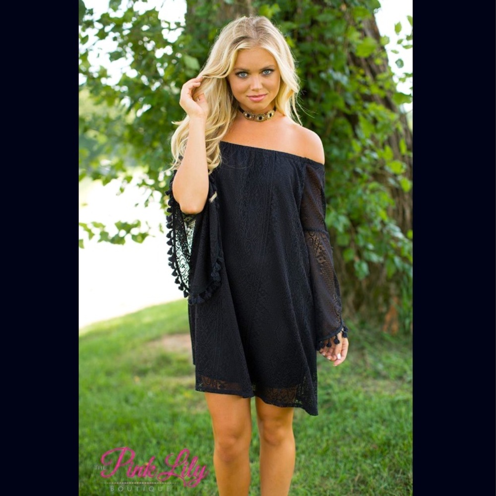 “Shadow Dancer” Off The Shoulder Lace Dress